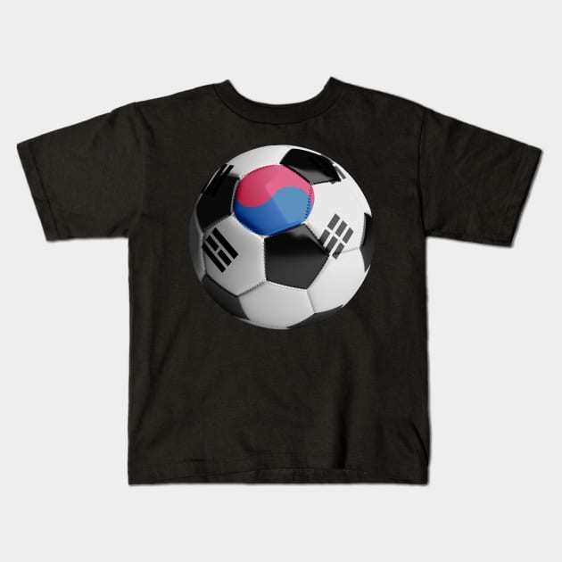 South Korean Soccer Ball Kids T-Shirt by reapolo